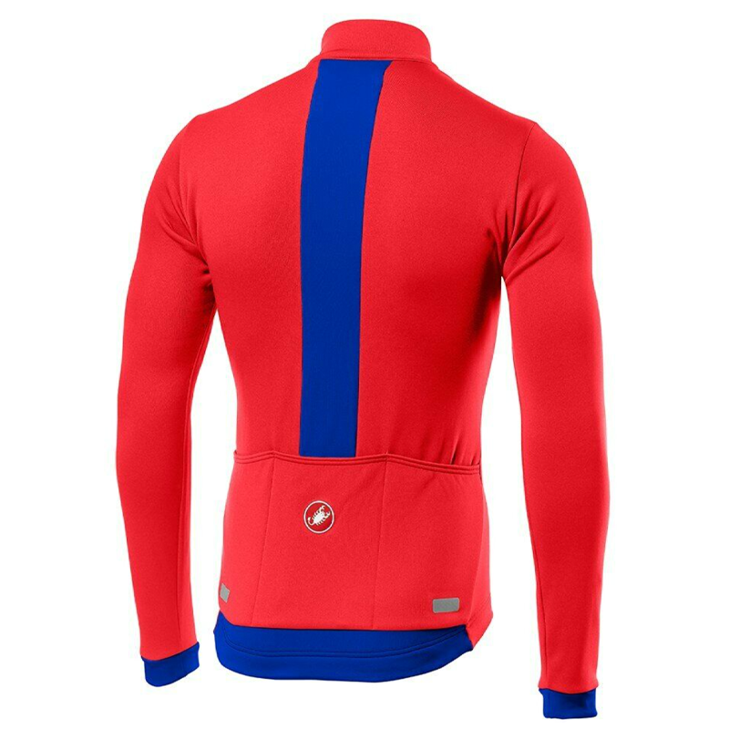 JERSEY CASTELLI FONDO FZ FIERY RED RESCUE BLUE - Bikexperts