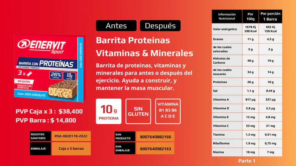 Enervit BARRITA PROTEINA 10GR