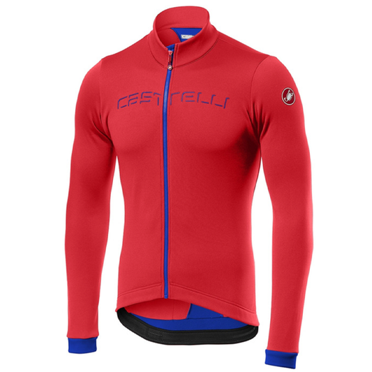 JERSEY CASTELLI FONDO FZ FIERY RED RESCUE BLUE - Bikexperts
