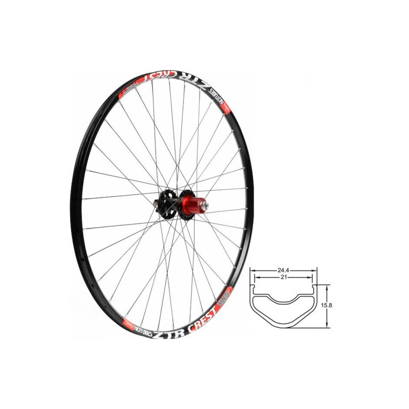 Rueda Notubes Crest Tras Rin 26 Negra Eje 3.30 135 Bikexperts