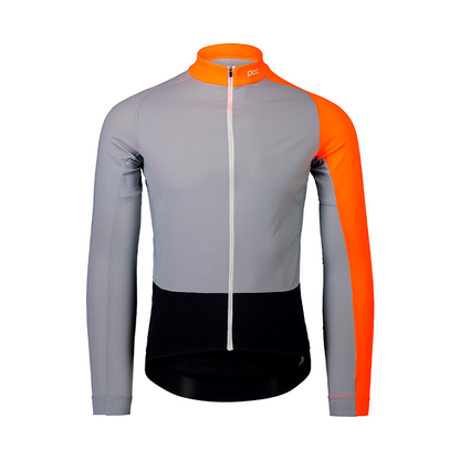 Jersey Poc Essential Road Mid Ls Granite Grey/Zink Orange